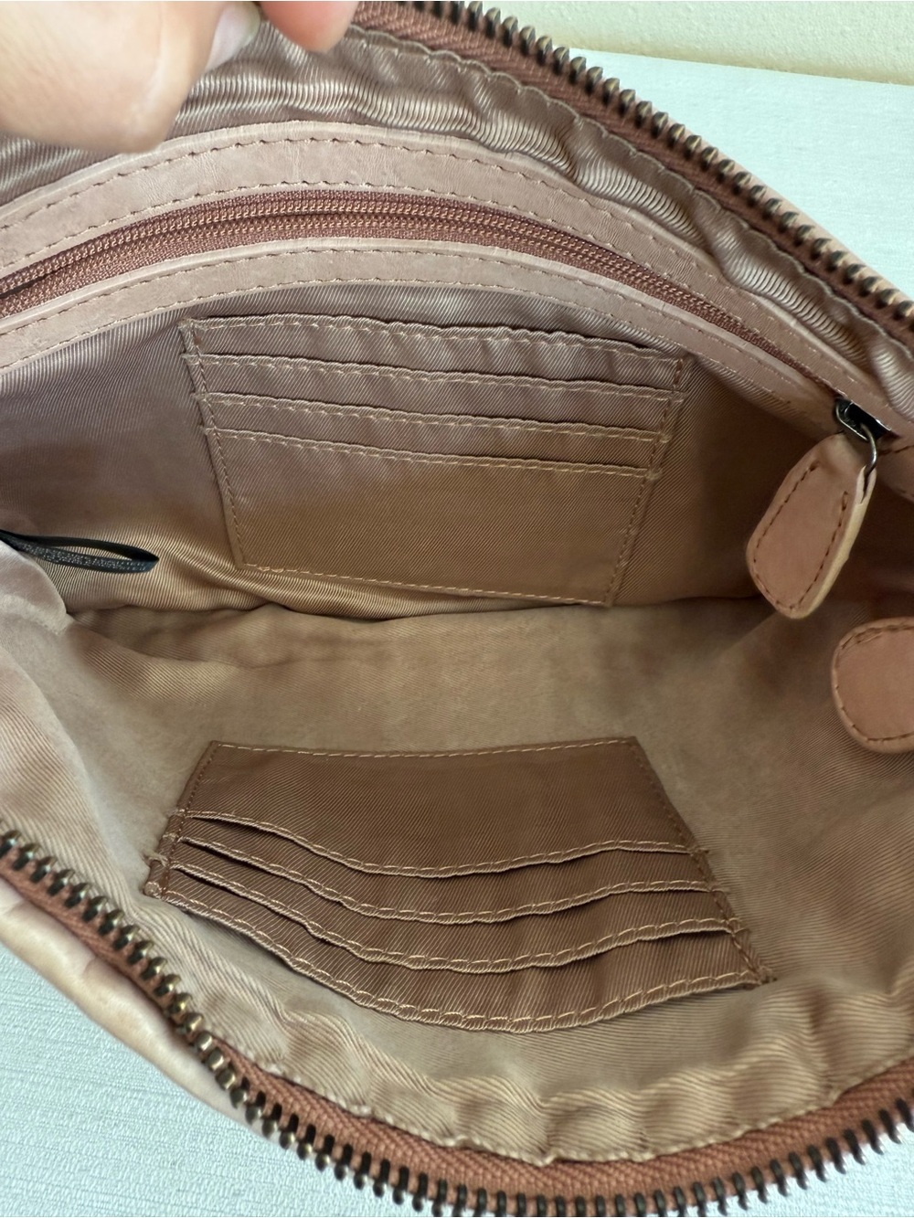 Woven Leather Crossbody Bag in Light Brown - Picture 7 of 7